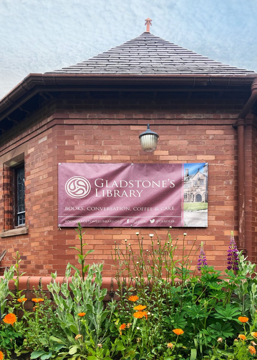 Sometimes we ponder the challenge of boiling Gladstone's Library down to a slogan. This sign sums up what's available here: books, conversation, coffee and cake - we should add bedrooms to the list!