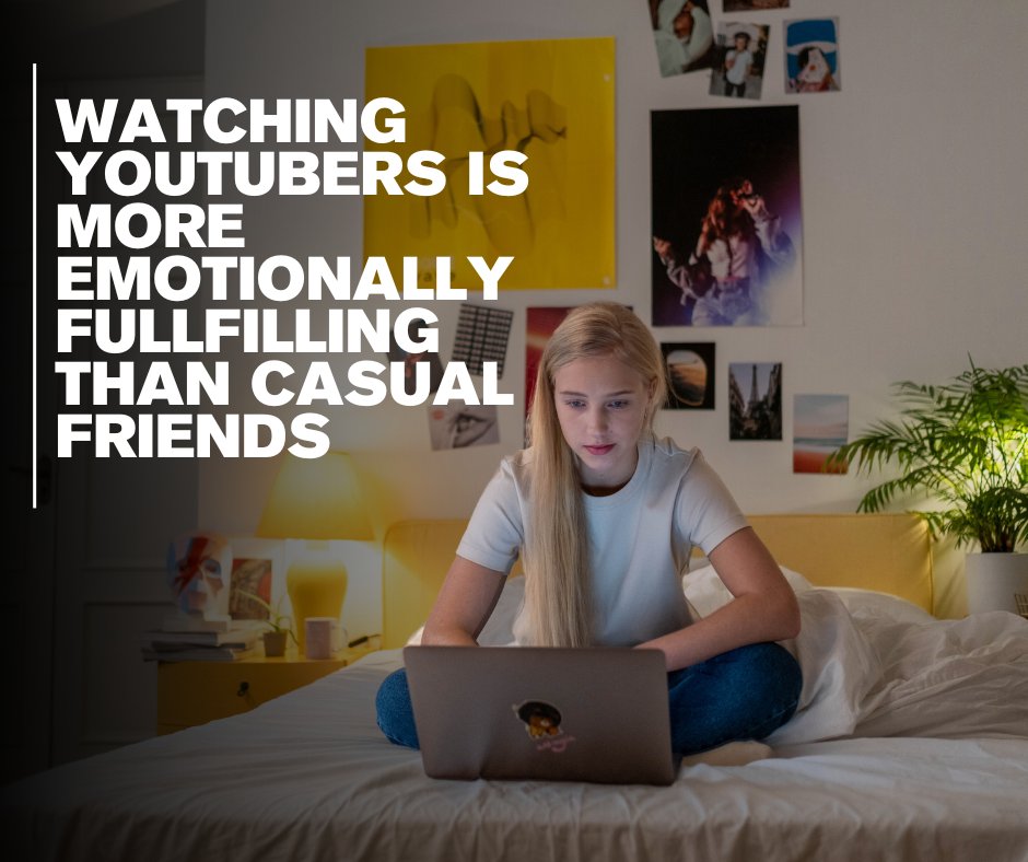 Watching YouTubers can be more emotionally fulfilling than meeting casual friends. Research by @v_lamarche of @EssexPsychology uncovers the positive reinforcement from parasocial relationships with online celebrities. brnw.ch/21wK3nD