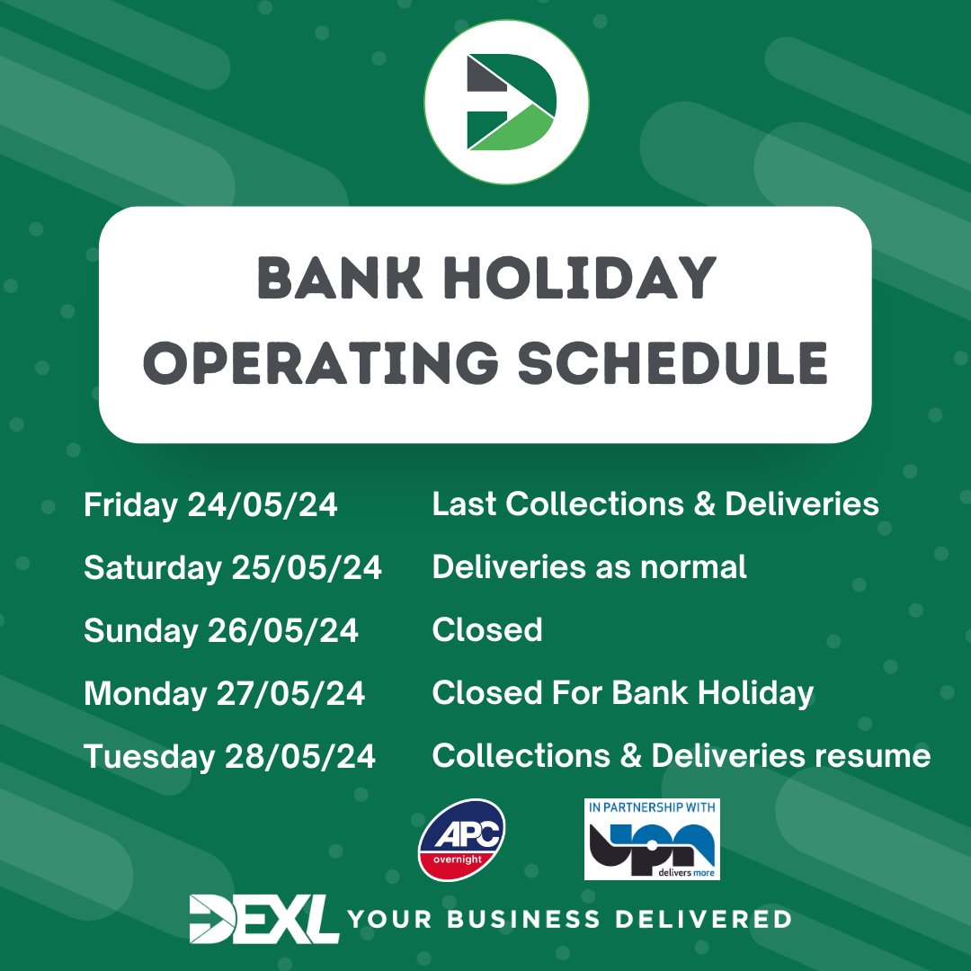 DEXL_YBD's tweet photo. 🌻BANK HOLIDAY OPERATING HOURS 🌻

📅 Take note of our operating hours:

Please mark your calendars accordingly! If you have any questions, don't hesitate to contact us. 

#HolidaySchedule 📆 https://t.co/WlSty5Y9e9