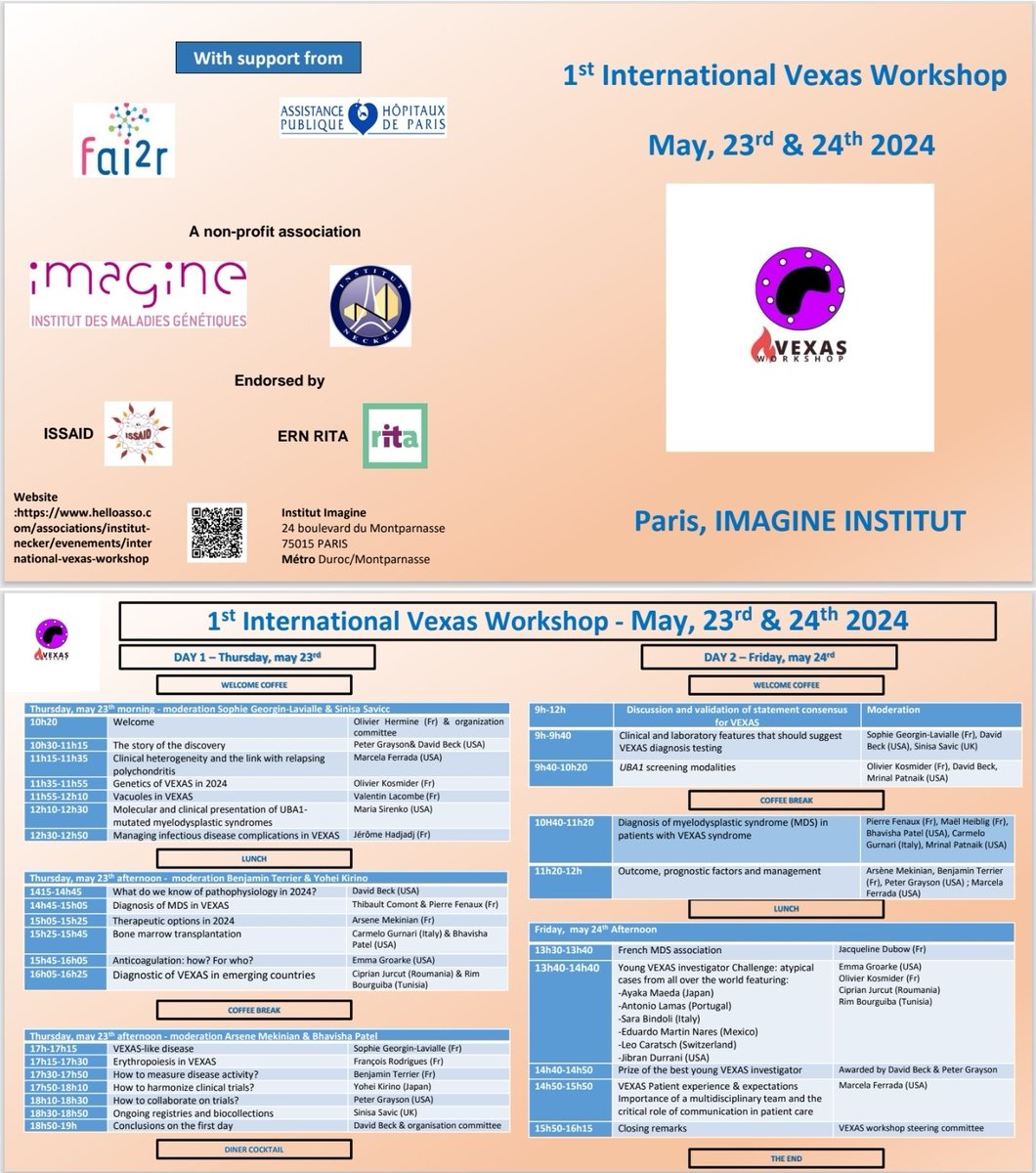 First international VEXAS workshop beginning today in Paris. In presence of David Beck, @petercgrayson @maferradastrong Thanks to our academic sponsor #fai2r.