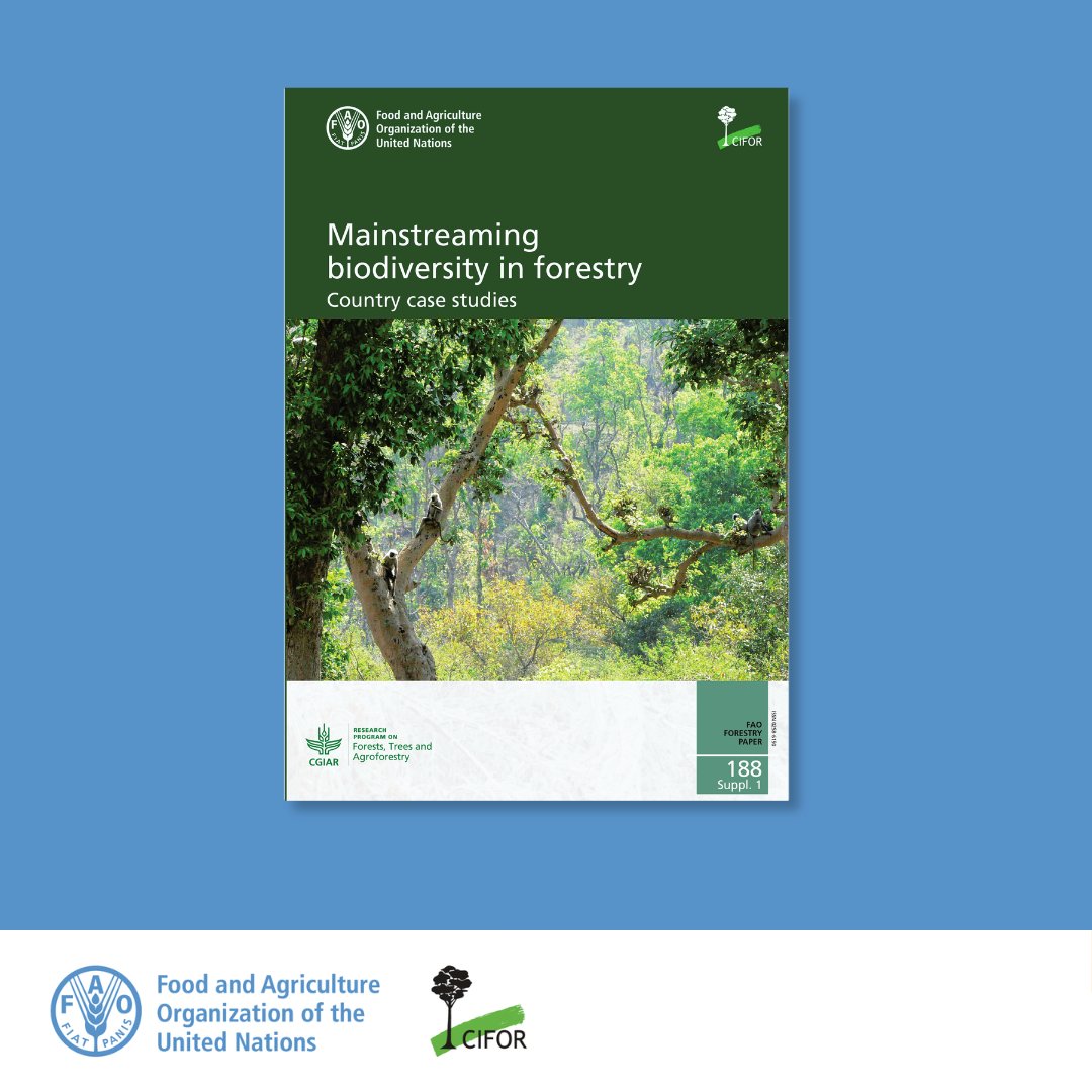 Download a free publication from @FAO and @CIFOR with case studies from eight countries: Mainstreaming #biodiversity in forestry - country case studies 👉 bit.ly/3wXaFEN