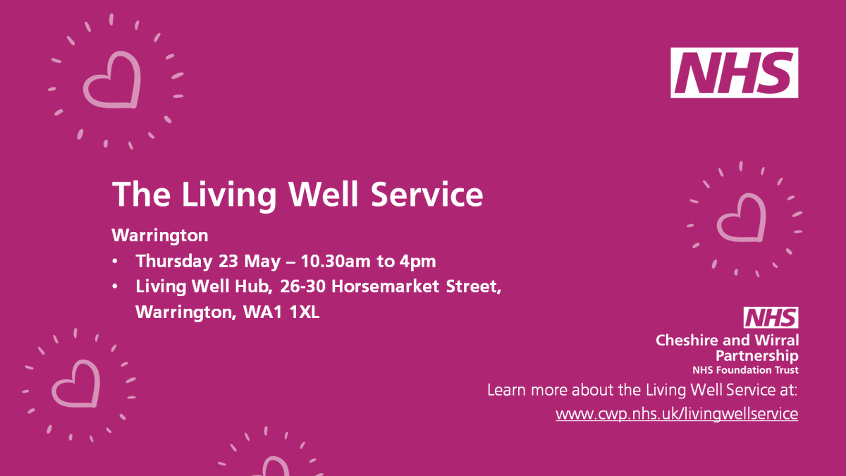 The Living Well Service is in Warrington today, offering all routine UK immunisations including MMR. More dates/locations 🔽 bit.ly/3Ywzf91 @NHSCandM