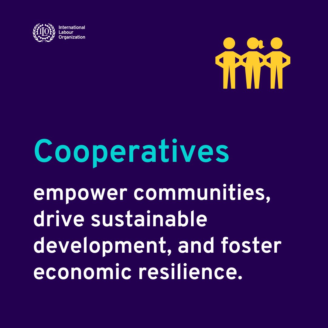 Cooperatives play a crucial role in the world of work, bringing important benefits to individuals, communities, and economy. Let's cooperate for a better future. 🤝💪