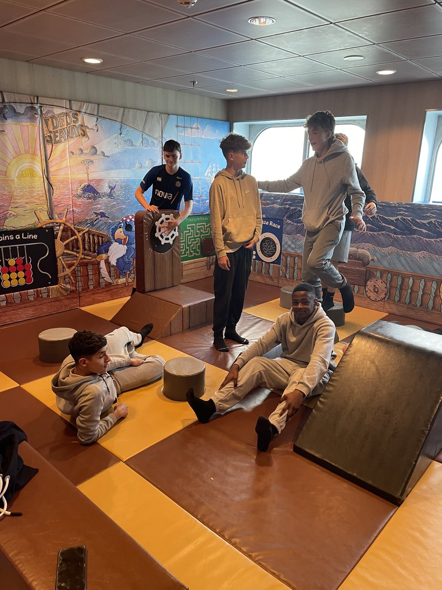 All coaches now on board the ferry home - a few of our boys taking advantage of the children’s play area