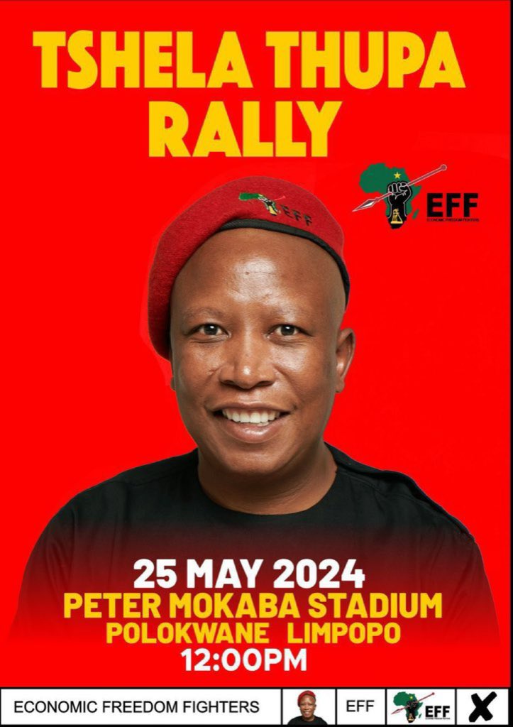 Polokwane okes I know we going there to support our very own Malema. 25 May 2024 tloba rele #EFFTshelaThupaRally