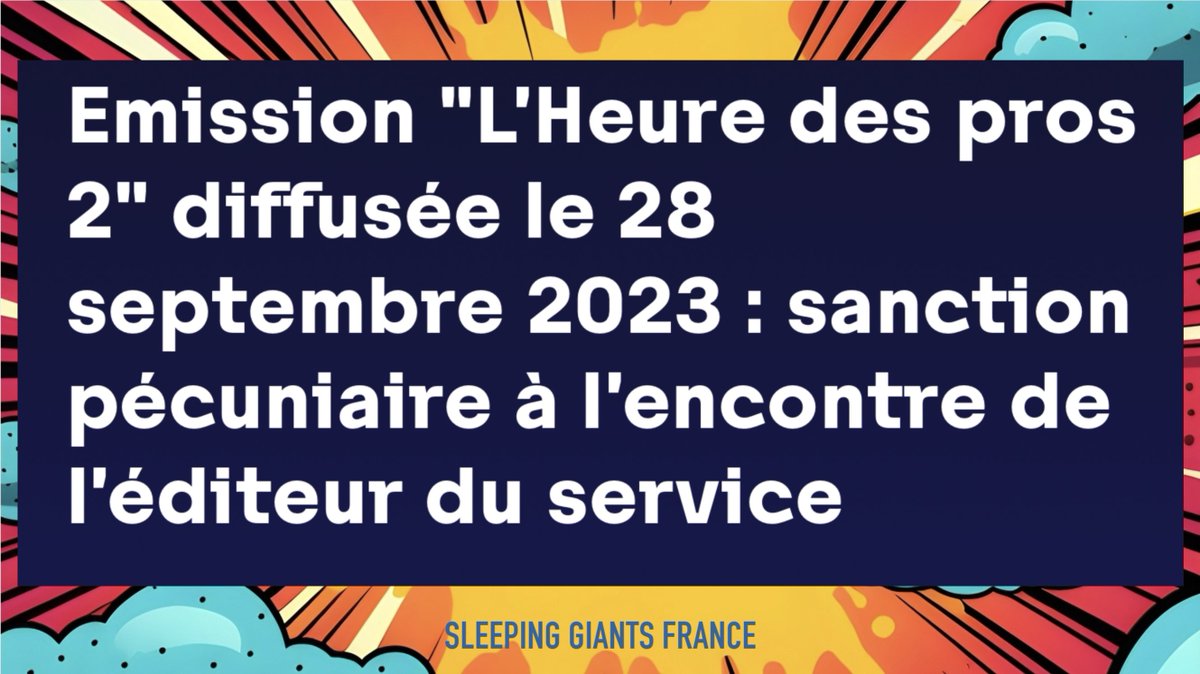 🔥 Nouvelle sanction pour #Cnews #HDP Praud 50 000 Euros pour avoir encouragé à des comportements discriminatoires à l'égard d'un groupe de population en raison de son origine et de sa religion et absence de maîtrise d'antenne ! 1/n