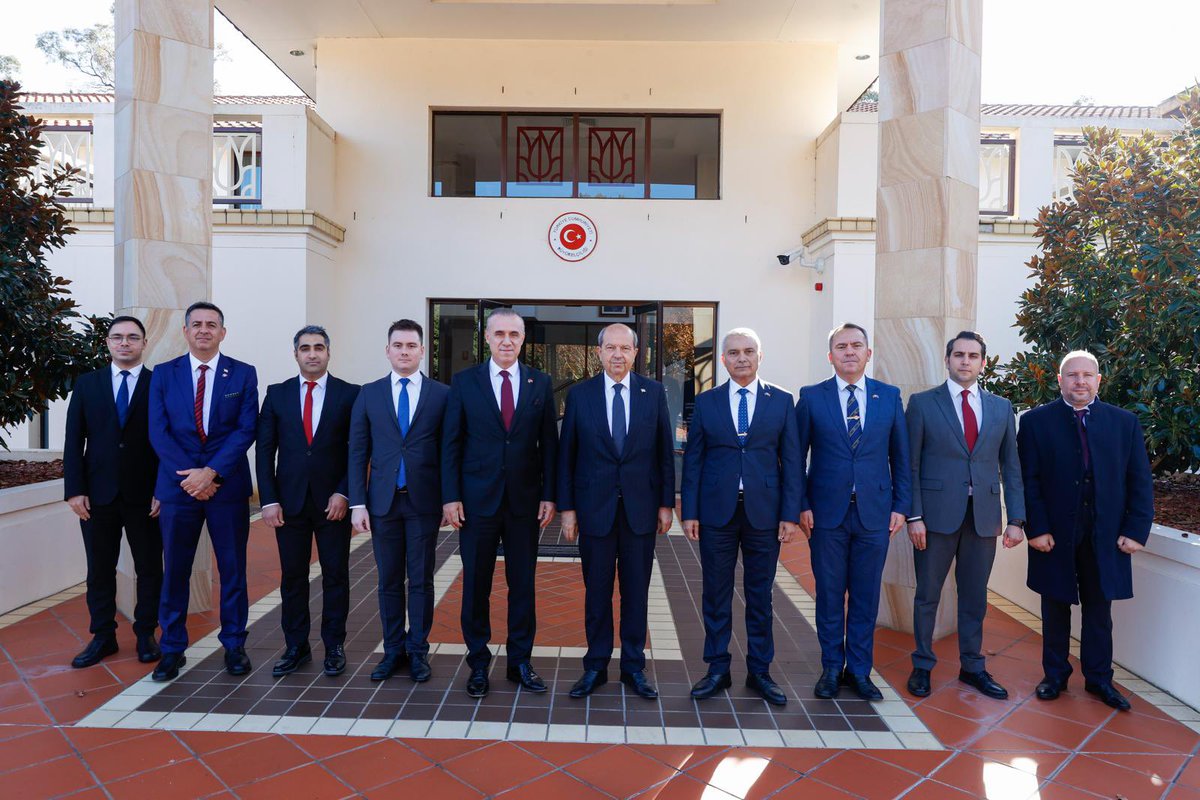 TC_KanberraBE's tweet photo. Kuzey Kıbrıs Türk Cumhuriyeti Cumhurbaşkanı Sayın Ersin Tatar’ı Büyükelçiliğimizde ağırlamaktan şeref duyduk.

It has been an honour to host H.E. Mr Ersin Tatar, President of the Turkish Republic of Northern Cyprus at the Embassy. https://t.co/ceUlpUmNtV