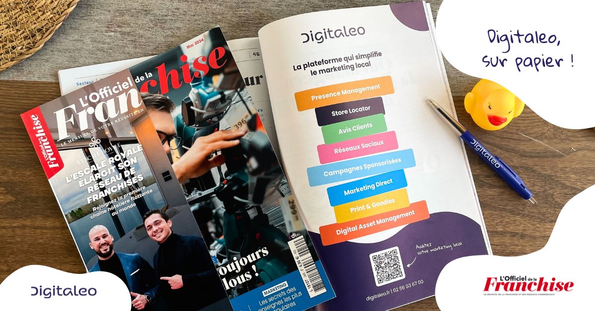 digitaleo's tweet image. #Presse | Qui nous a vu dans le numéro de mai de @LOff_Franchise ? 👀

Indice, on se trouve page : 4+2+8+6+27

Un numéro qui aborde les sujets du #recrutement, #implantation dans un centre commercial et qui dévoilent les secrets des #enseignes les plus populaires 🎉
