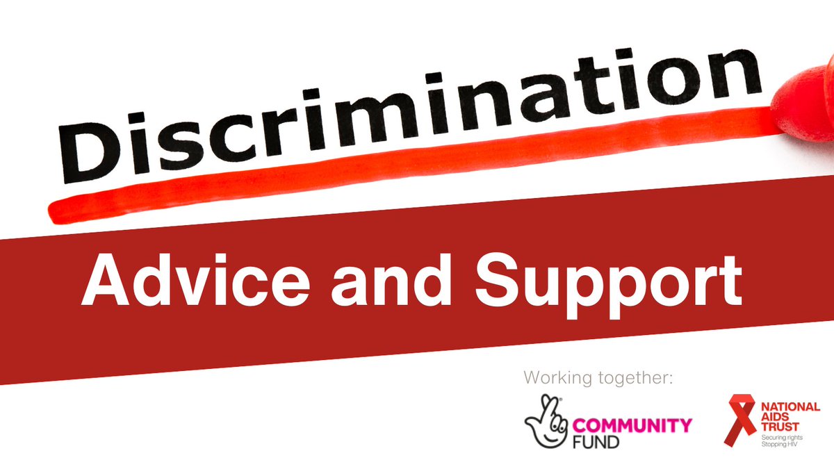 Are you facing any kind of discrimination because of your HIV status? @NAT_AIDS_Trust provides advice and support free of charge to people living with or affected by HIV who have faced discrimination. With the support of @TNLComFund nat.org.uk/hiv-rights/dis…