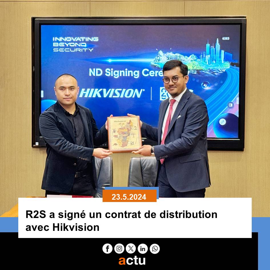 R2S, un nouveau grossiste spécialisé dans la distribution de solutions technologiques et de sécurité, a récemment conclu un accord de distribution avec Hikvision. En savoir plus : actu.orange.mg/depeches/