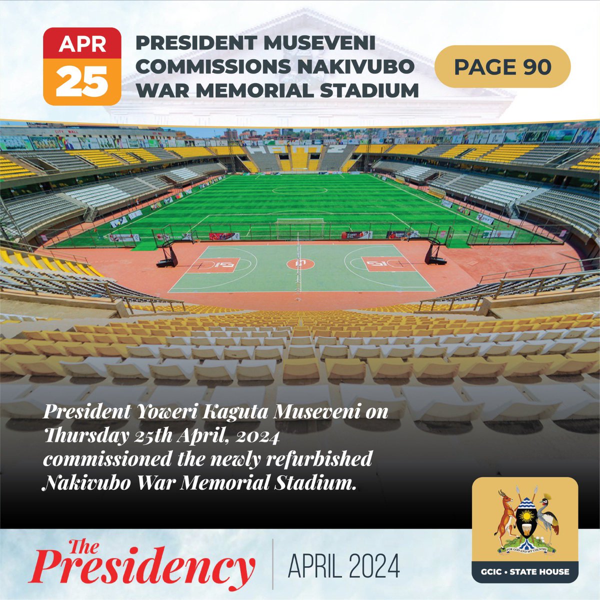 President @KagutaMuseveni on Thursday 25th April, 2024 commissioned the newly refurbished Nakivubo War Memorial Stadium.
#ThePresidencyUg #OpenGovUg