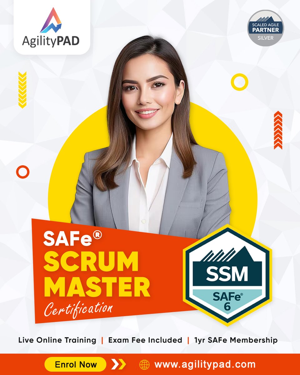 agilitypad's tweet photo. Boost your career with SAFe® 6 Scrum Master Certification.🎓
https://t.co/fHQnYegaaw
#agilitypad #safe6 #softwaredevelopment #projectmanager #designthinking #scrummaster #scrumtraining #agile #scrum #career #agileprojectmanager #agilecourses #managertraining #kanban #ScrumMaster https://t.co/RP6rf6BCCz