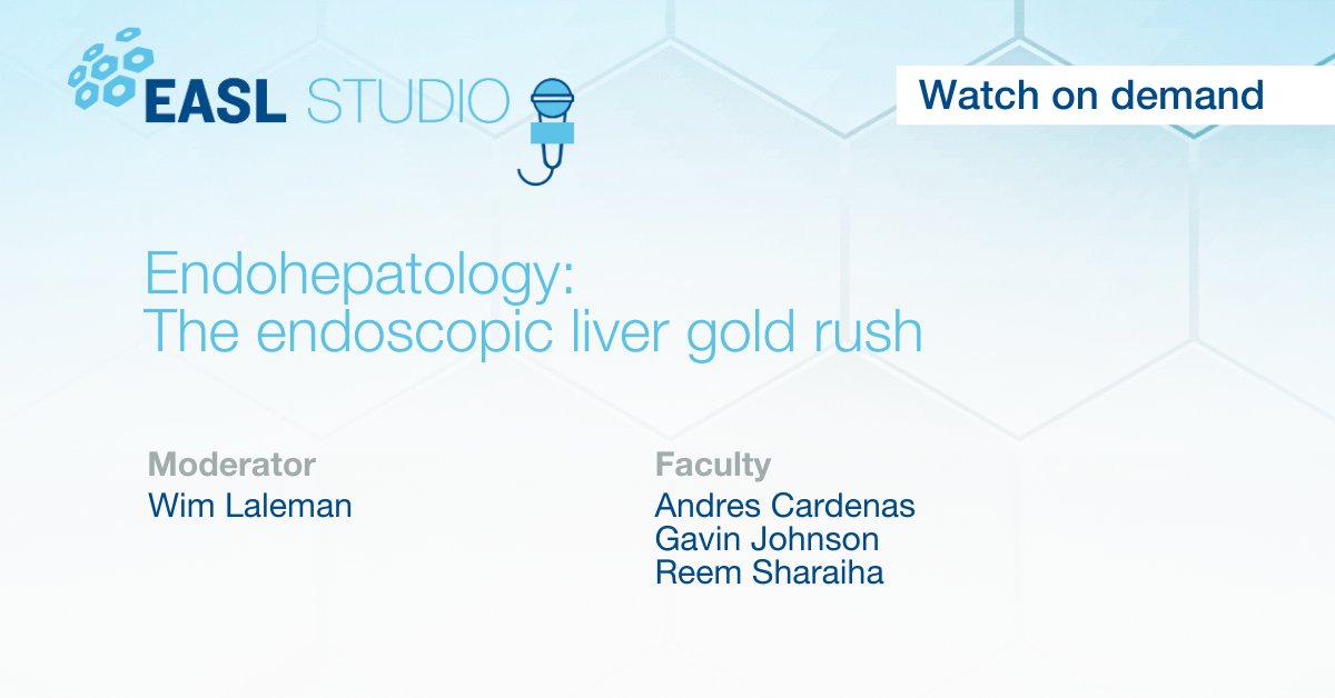 📢 The #EASLStudio with Wim Laleman, @acv69cardenas, Gavin Johnson &
@ReemSharaiha on endohepatology is now available on demand on #EASLCampus!

⌚️Catch up at your own pace!
📺 easlcampus.eu/videos/easl-st…
🎙️ easlcampus.eu/podcasts/easl-…

@EASLnews #livertwitter