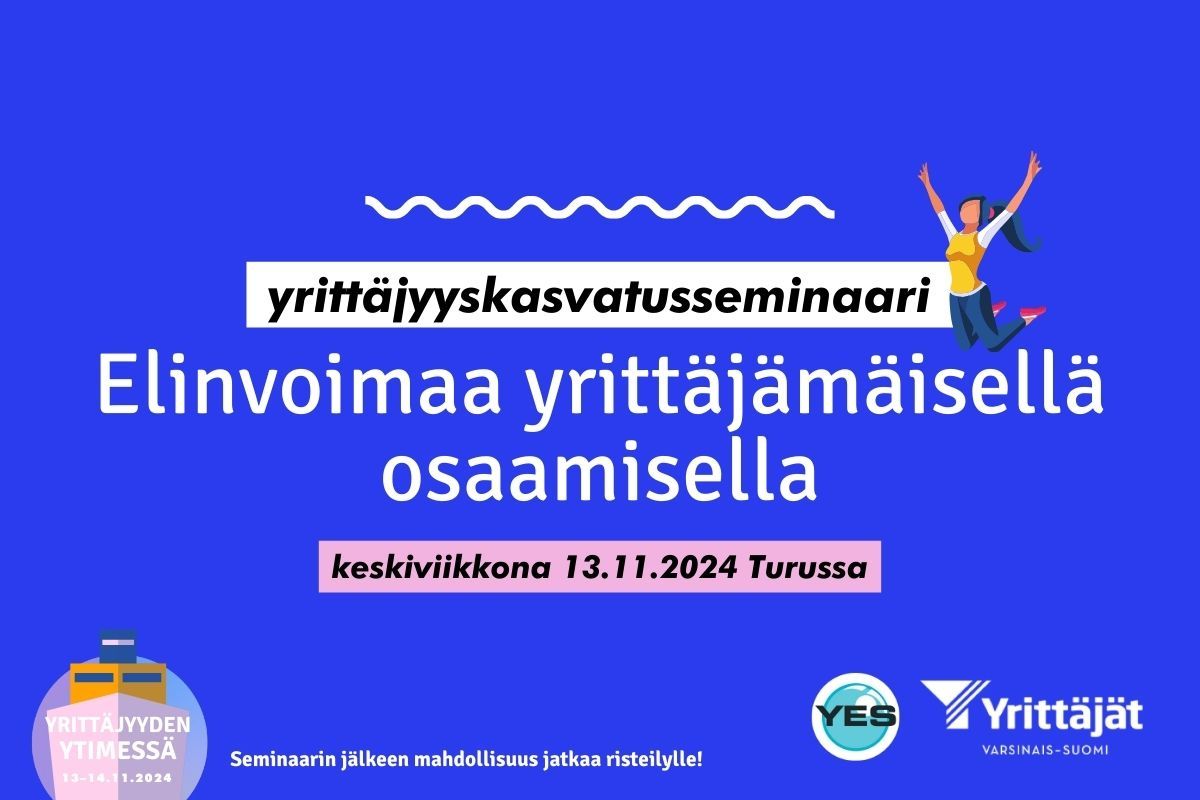 Yrittäjyyskasvatuksella ja yrittäjyysosaamisella on merkittävä rooli kuntien elinvoimaisuuden rakentamisessa. Tule kuulemaan lisää keskiviikkona 13.11.2024 kello 14–16.30 Turkuun:

yesverkosto.fi/tapahtumat/eli… 

#yrittäjyyskasvatus #elinvoima #kunnat #yhteistyö #yrittäjyysosaaminen