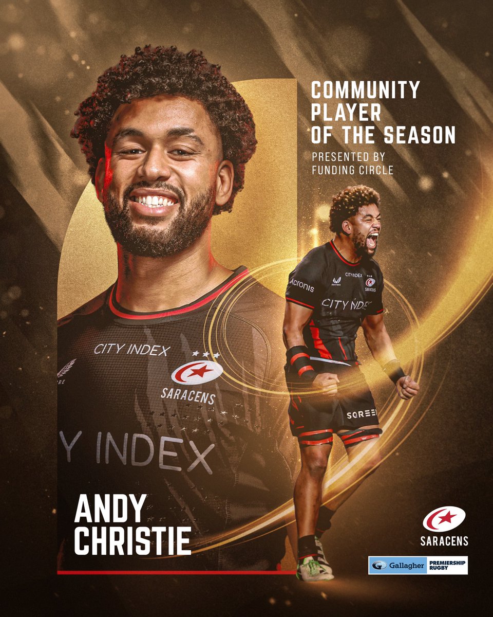 Saracens Rugby Club (@saracens) on Twitter photo Community Player of the Season 🏆
Proud of all your work, <a href="/AndyChristie43/">Andy Onyeama-Christie</a> 👊🏻
#YourSaracens💫 Community Player of the Season 🏆
Proud of all your work, <a href="/AndyChristie43/">Andy Onyeama-Christie</a> 👊🏻
#YourSaracens💫