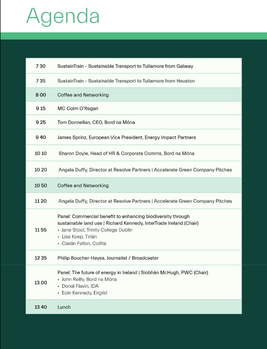 TheCUBELaois's tweet photo. We're at the @BordnaMona @accel_green Conference taking place in the @Tullamore_Court Hotel today 🌿

Looking forward to an exciting schedule of keynotes, panels, and presentations throughout the day.

@GrowWithResolve #AccelerateGreen @MidlandsIreland https://t.co/LRJ7NZd7st