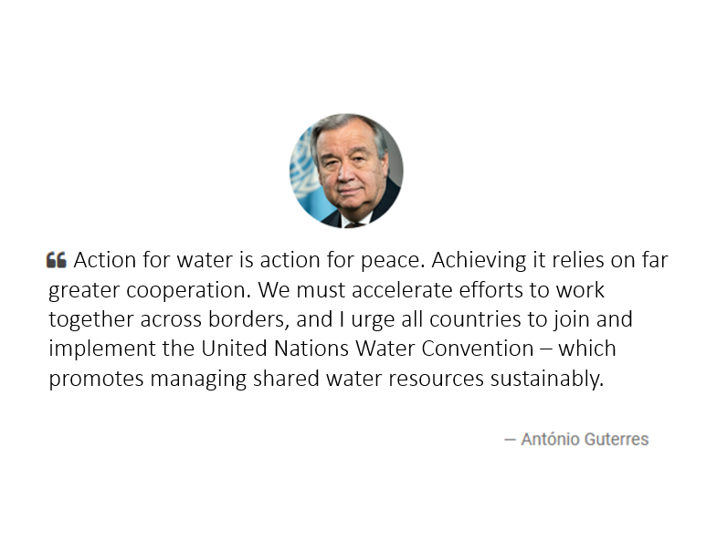 Over 100 agreements on shared waters have been signed by @UN #WaterConvention Parties since its entry into force, fostering #peace, #development & broader #cooperation 🇺🇳Secretary-General @antonioguterres has urged all countries to join & implement this treaty #WorldWaterForum