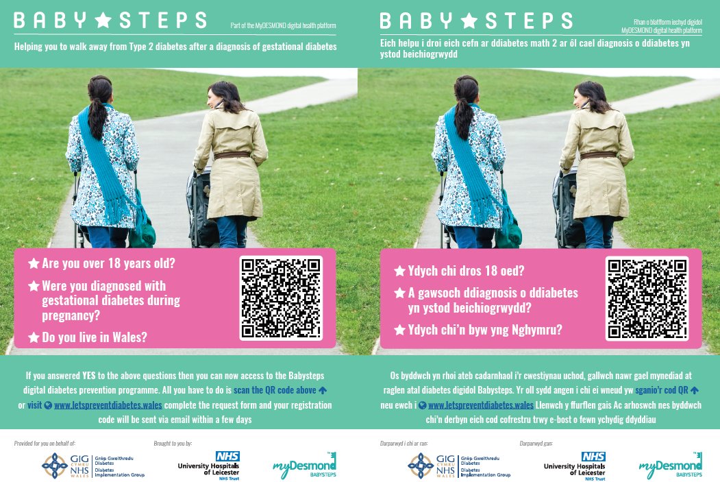 Do you live in #Wales? Are you at risk of #type2diabetes? This #type2preventionweek you can sign up for FREE digital health support - Let's Prevent for people at risk & Babysteps for women with history of gestational diabetes.  Request access via letspreventdiabetes.wales
