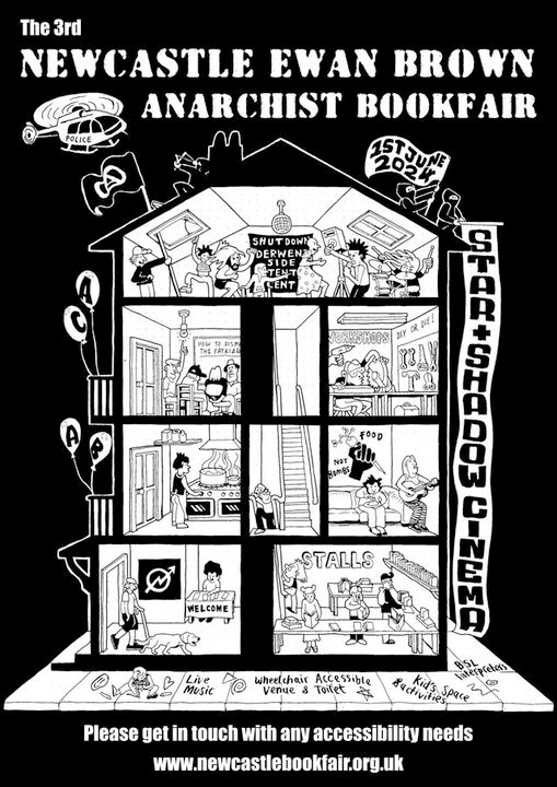 Next weekend is a big one! First is this Gaza relief fundraiser on Friday -- NEAG members will be on the door and about, I think we'll have some reading material too, but if not, the day after is the <a href="/NBookfair/">Newcastle Ewan Brown Anarchist Bookfair</a>!! Get yaselves down for a belter weekend. ❤️🖤❤️🖤