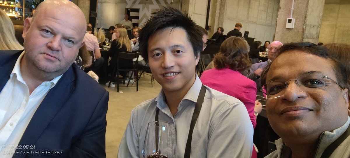Vipinguptaca's tweet photo. Enjoying Spenish Wine #Daprima with Mr. Margus Solnson, Deputy Head of Mission, Estonia Embassy, India and Tim Lai (@TimLaiOfficial) from forbes, UK at @Fotografiska restaurant in Tallinn Estonia. "Man on wood log" is a beautiful painting in the restaurant. https://t.co/fBzCmbpIYq