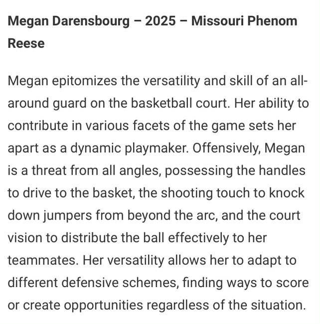 Megan (@megan_dare8) on Twitter photo Thank you <a href="/JrAllStarBB/">Jr. All-Star Girls Basketball</a> for the write up! I had a great weekend in Arizona <a href="/niketoc/">Nike Tournament of Champions</a> with my team.
<a href="/MissouriPhenom/">Phenom Basketball</a>
<a href="/MOPHENOM_KC/">@MOPHENOM-KC</a> Thank you <a href="/JrAllStarBB/">Jr. All-Star Girls Basketball</a> for the write up! I had a great weekend in Arizona <a href="/niketoc/">Nike Tournament of Champions</a> with my team.
<a href="/MissouriPhenom/">Phenom Basketball</a>
<a href="/MOPHENOM_KC/">@MOPHENOM-KC</a>
