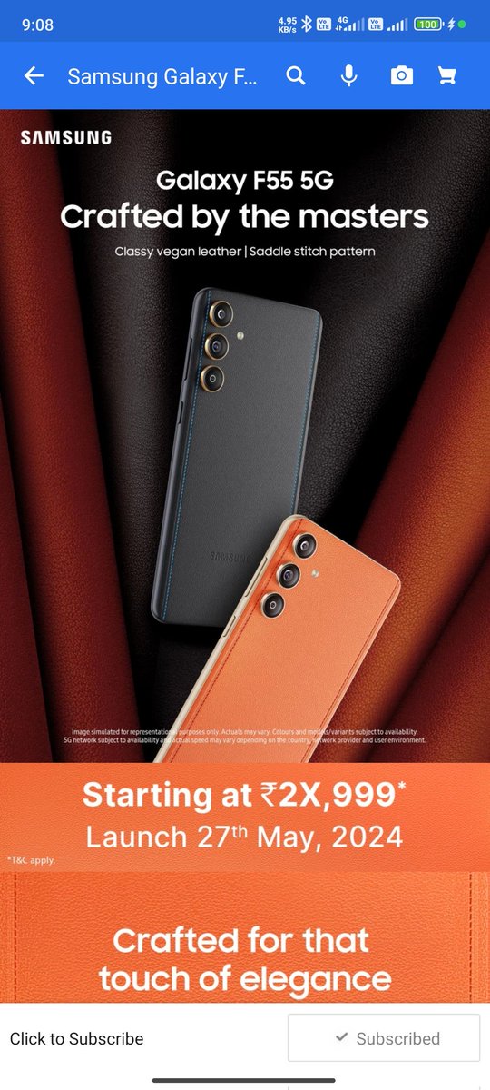 MohanKu131214's tweet photo. @iamprasadtech My fav #Galaxyf55 feature 
Fell for the snapdragon 7 gen 1 and vegan leather back cover https://t.co/TD6GHBg4VV