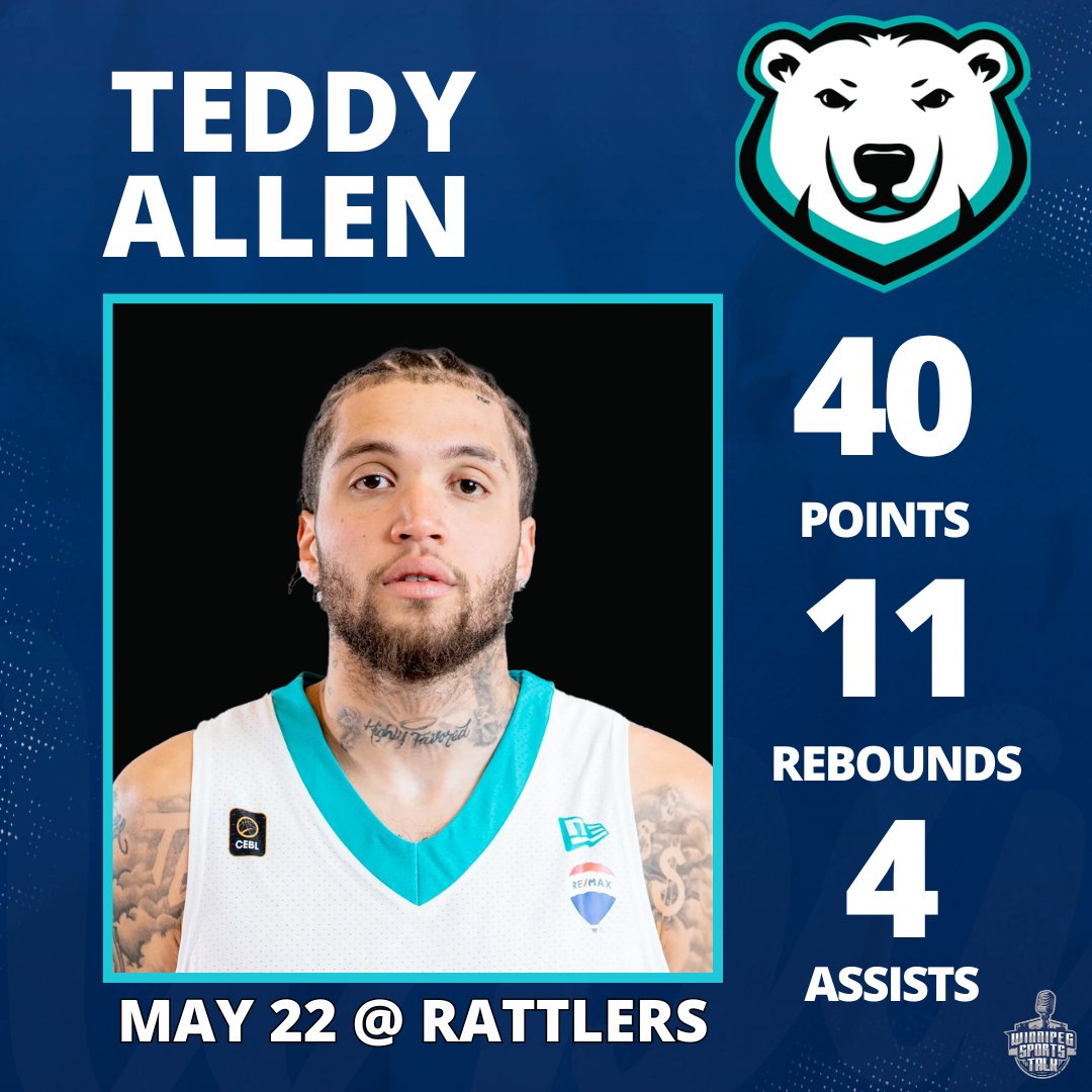 The @wpgseabears drop their season opener by a score of 94-86 to the Saskatchewan Rattlers. Teddy Allen was at his usual MVP level, dropping 40 points in the loss. The Sea Bears' home opener is Friday, May 24 against the Scarborough Shooting Stars. #CEBL #SeaBears