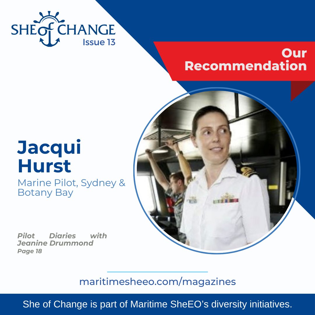 Jacqui Hurst found that having worked in Sydney Harbour for many years, coupled with her ship- handling experience in the Navy, gave her a great start as a #MarinePilot. Read her story, a part of Pilot Diaries, on page 18: maritimesheeo.com/magazines/ #WomenInMaritime #MaritimeSheEO