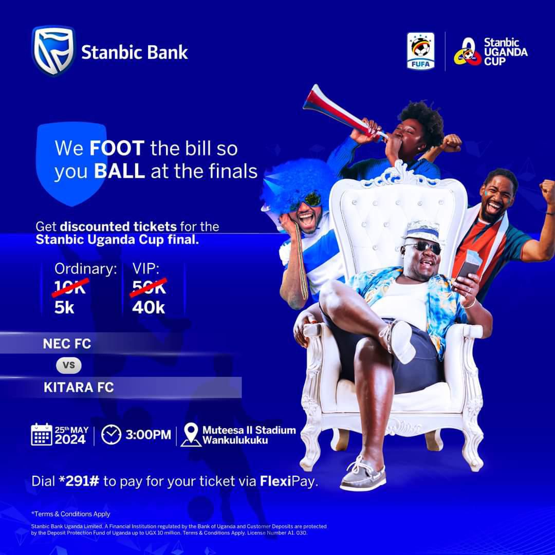 Did You Know You Can Get a Ticket at Half Price 👌Dail *291* to Pay Via Flexipay 👌
#StanbicUgandaCup 
#50thEdition 
#NECKITARA