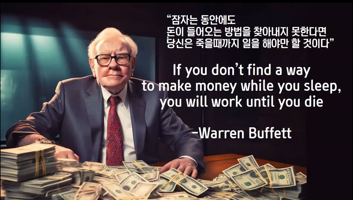 Dünyanın en büyük yatırımcılarından WARREN BUFFET diyor ki 
Uyurken para kazanmanın bir yolunu bulmazsanız , ölene kadar çalışmak zorunda kalacaksınız.