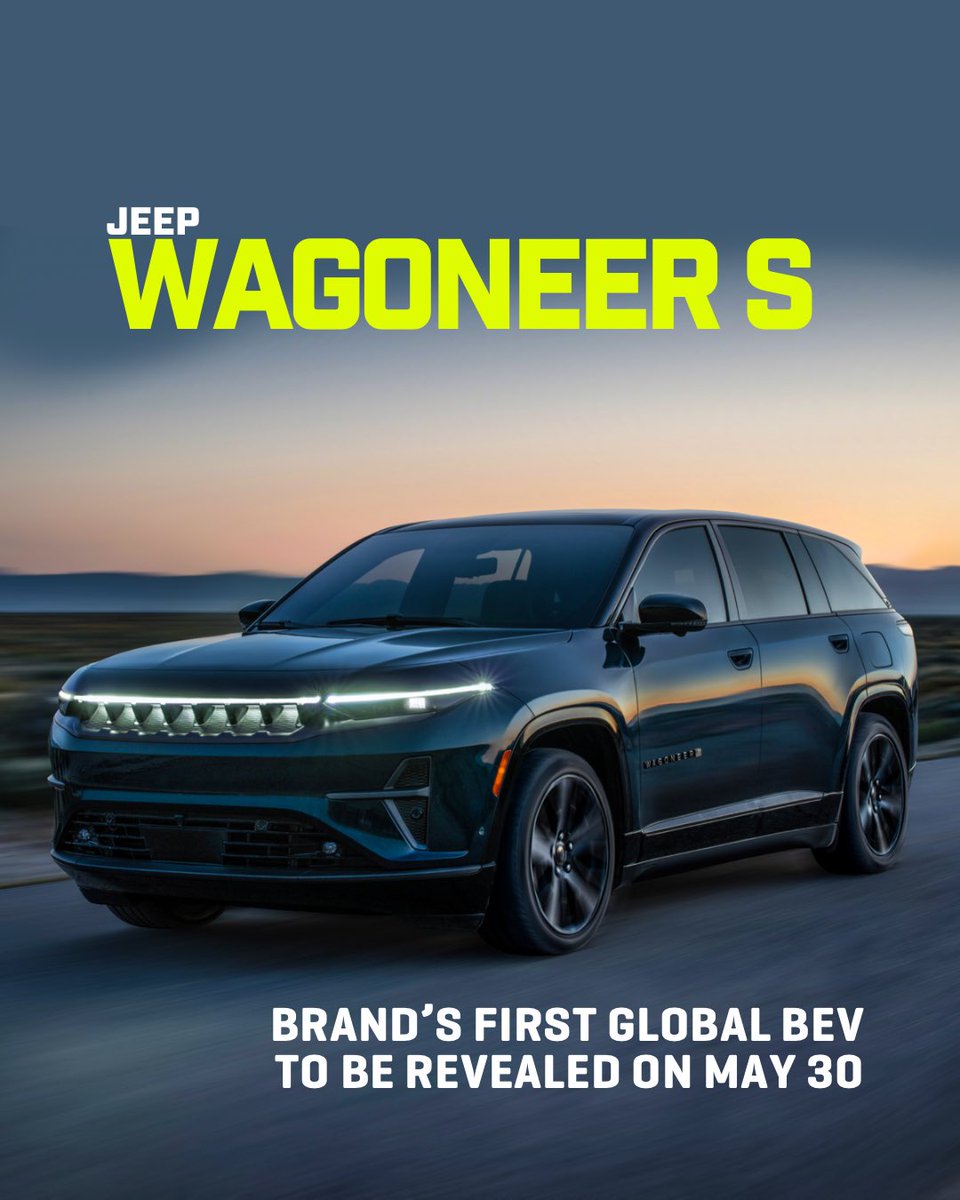 Say hello to the Wagoneer S!⚡️

#Jeep has released a teaser film of the new Wagoneer S and it is all-electric – making this the brand’s first global BEV. The SUV will be first launched in United States and Canada, after its reveal on May 30

@Jeep @JeepIndia