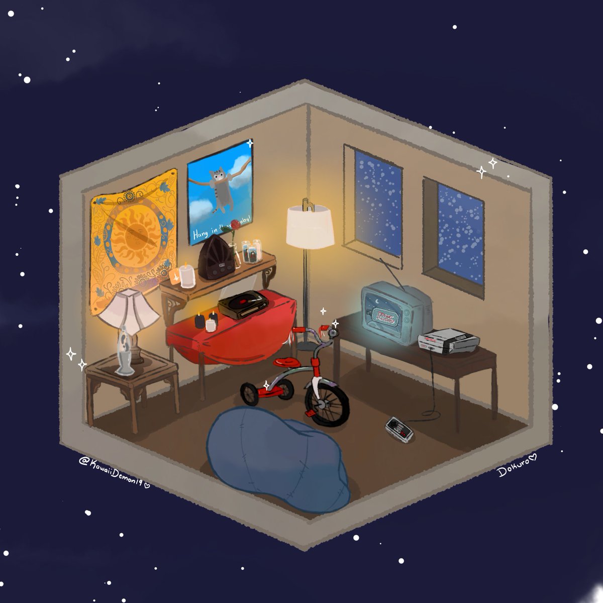A safe place ❤️‍🩹
A place where you can rest or have a good time.

A mini version of Copia's room 🖤✨️
#art #digitalart #theghostband #cozyart #isometric #ghostfanart #ghosttwt #papaemeritus #cardinalcopia