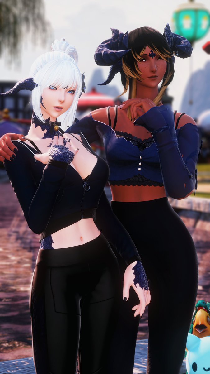 Double Au Ra for your timeline~ 🤍💙
With @AielleaXIV 

#FFXIV | #GPOSERS