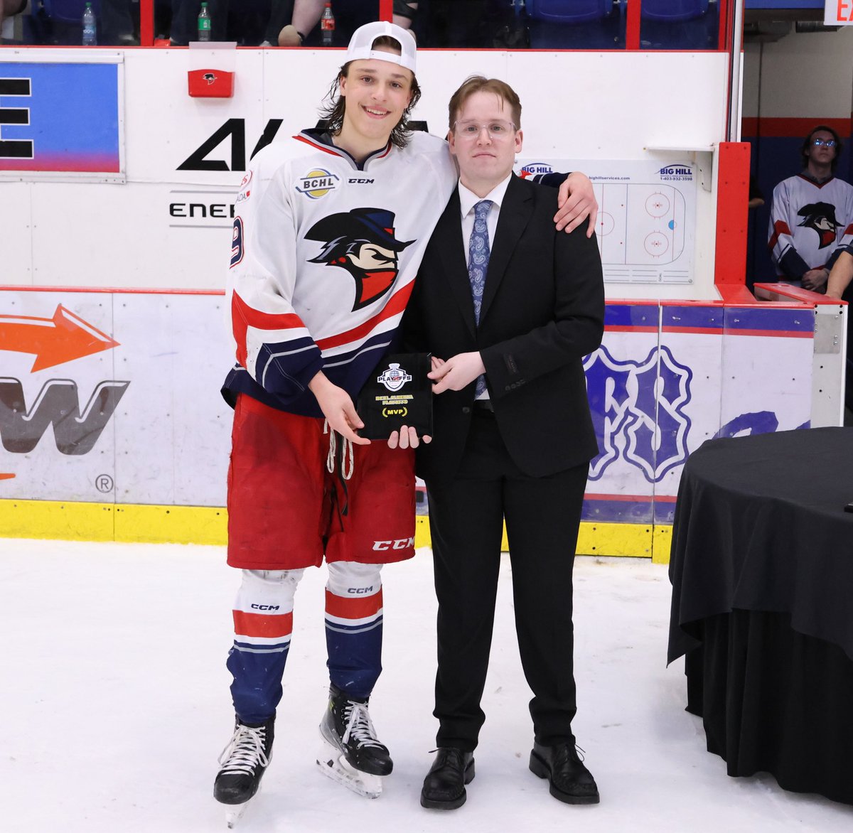 With 7 goals, 8 assists and 15 points in 12 postseason games, your Alberta Playoff MVP is Brooks Bandits F Logan Sawyer! 📸 Davin Beer