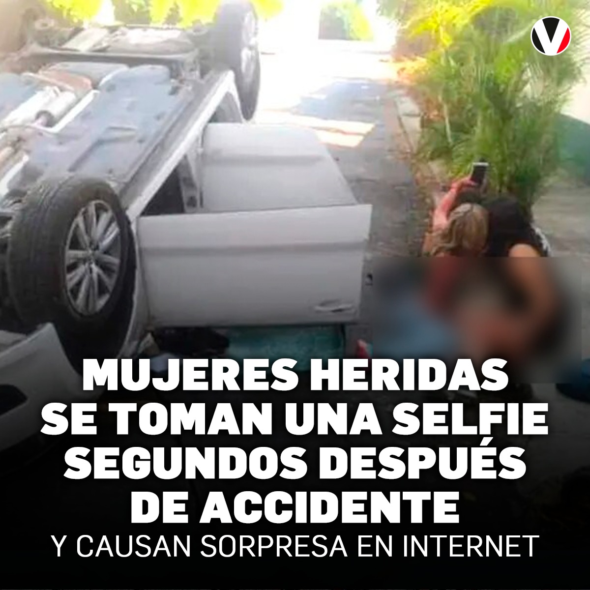 Dos víctimas de un accidente automovilístico en México desconcertaron a quienes lo atestiguaron cuando salieron ensangrentadas de un vehículo destrozado y decidieron, antes que cualquier otra cosa, tomarse una selfie. Conozca el caso ▶️ v.vistazo.com/3wBIDPD