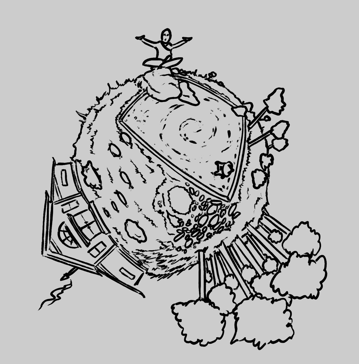 One of my Little Worlds series, what product would you like to see this on? A T-shirt? A sweater? A pillowcase? A blanket? A cup? Lemme know fam!

#originalart #blownminddesign #art #coolart #youmadethat #amazing