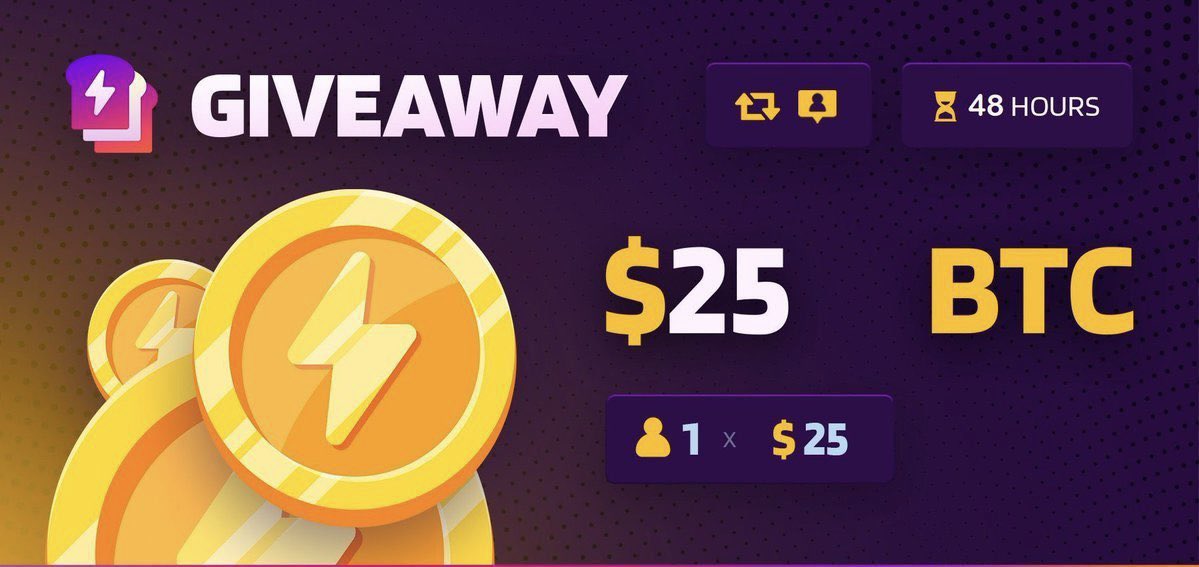 🪙 #25 #btc     #giveaway 🪙 How to enter: ✅Follow @HypeBread ✅Like & Retweet ✅Tag 2 people