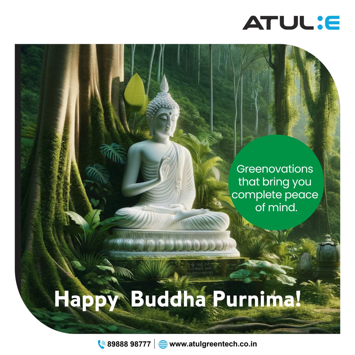 Experience tranquillity on the go with Atul Greentech. Om Mani Padme Hum. 
Happy Buddha Purnima!
#BuddhaPurnima #AtulGreentech #OmManiPadmeHum #Zen #Peace #Serenity #Purity #JourneyOfLife