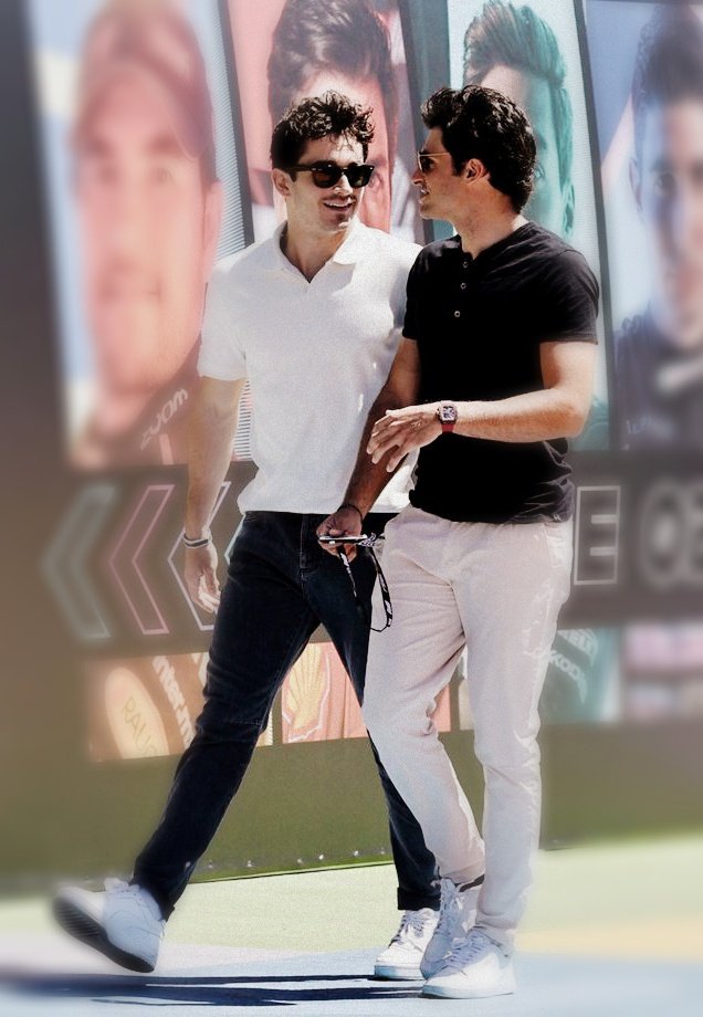 charles leclerc and carlos sainz jr. being the cutest couple. 
a thread <3