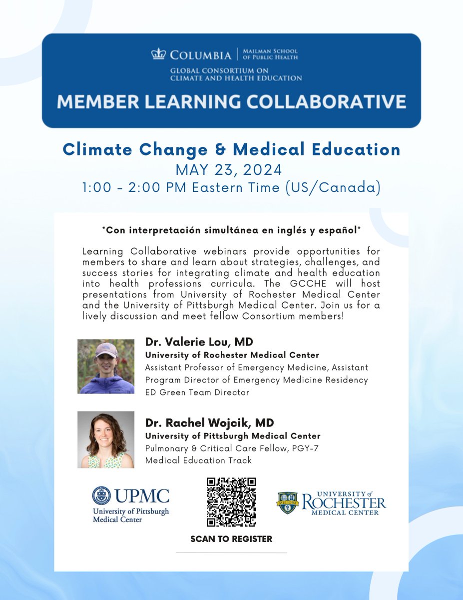 Webinar Event @columbiaclimate May 23rd. Scan QR code to register.