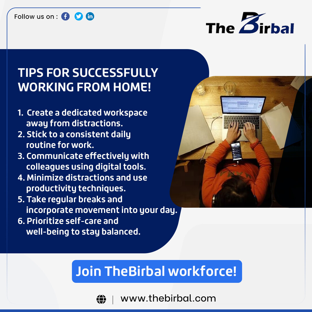 Elevate your productivity and well-being from the comfort of home with these essential tips.
Join TheBirbal workforce community!

#thebirbal #thebirbalworkfromhome #womenempowerments #remotework #remotejob #worklifebalance #wfhjobs #moreproductivity #workfromhomejob #remotetalent