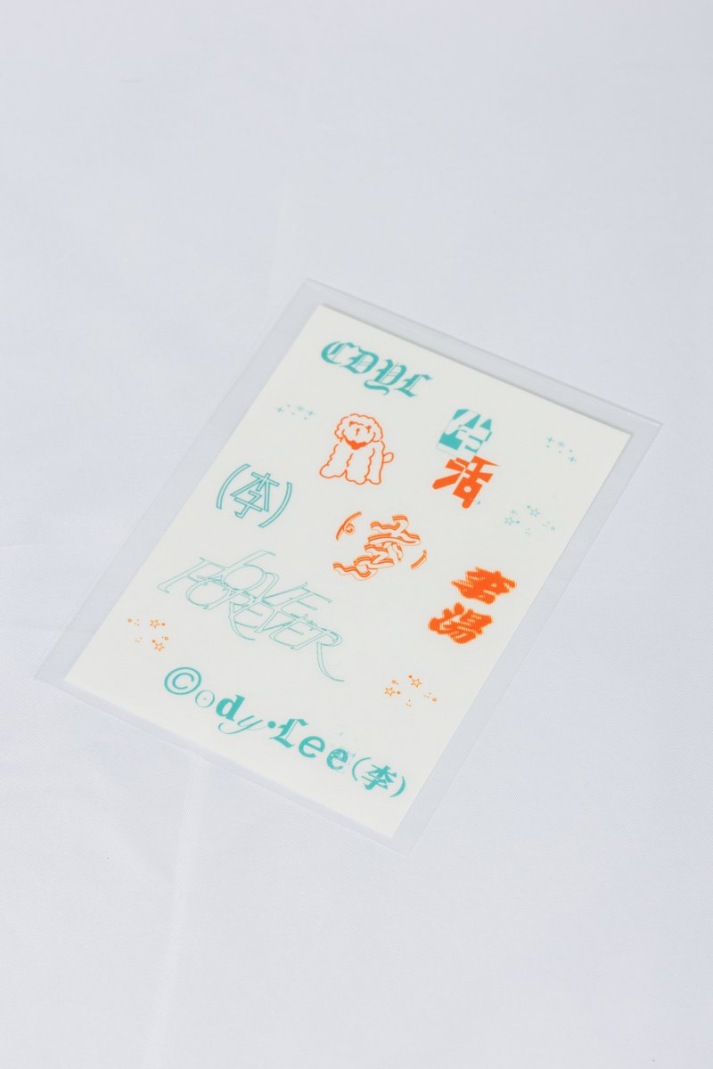 𝘈𝘯𝘯𝘪𝘷𝘦𝘳𝘴𝘢𝘳𝘺 𝘓𝘪𝘷𝘦 𝘎𝘖𝘖𝘋𝘚 ④

･:*+. Tatoo Sticker .:+

Price：1,200 JPY

Design：monell_ltd @monell_0512

Photo：Takanobu Souma