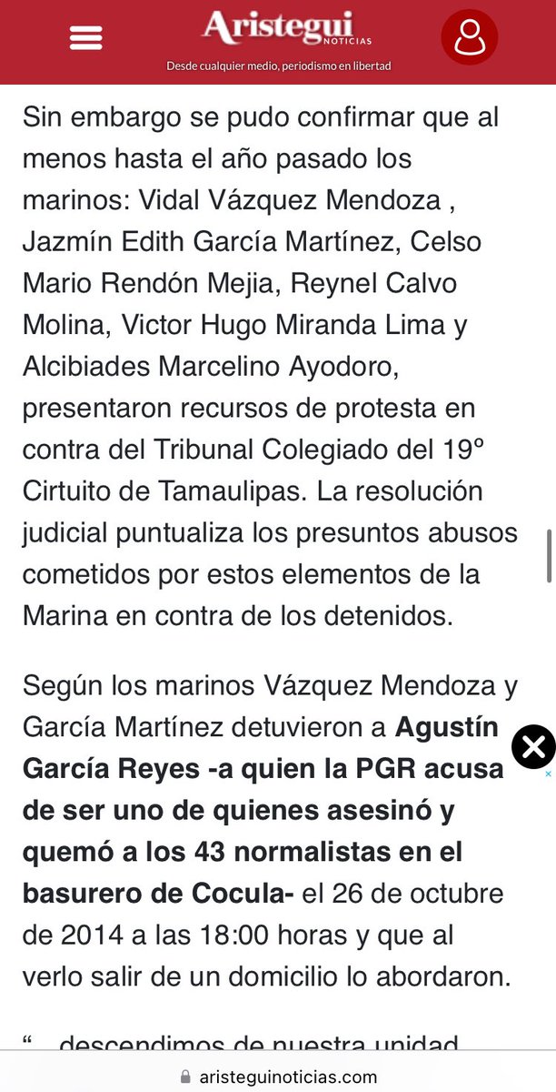 Para todos los curiosos que están preguntando por el nombre del marino. Está ligado al caso #AyotzinapaLaMarinaEsCómplice y se llama Alcibiades Marcelino Ayodoro. Tiene antecedentes de tortura y delitos graves.