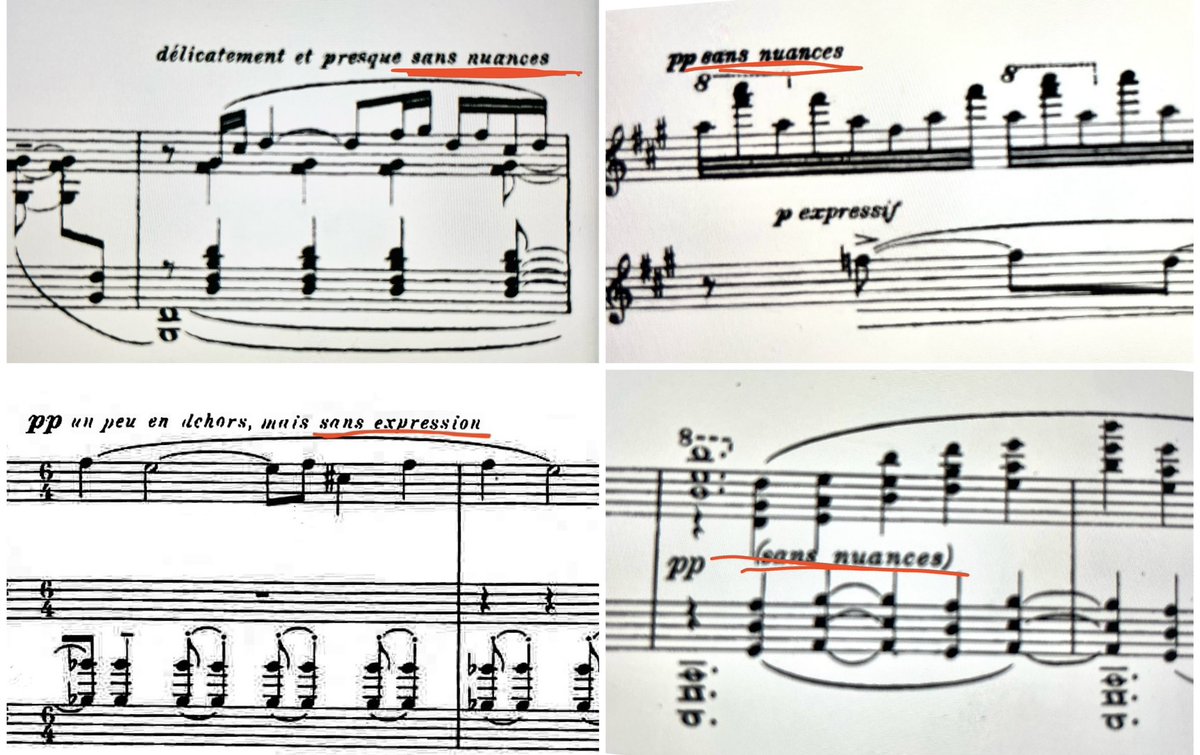 ドビュッシー、ラヴェルのピアノ曲にごく稀にでてくる指示 「ニュアンスや表現 無しで」 がたまらなく好き。 

無。