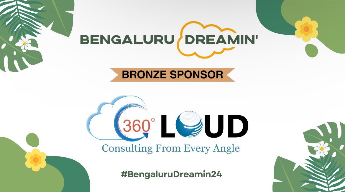 A huge shoutout to 360 Degree Cloud Technologies Pvt. Ltd. for sponsoring our Bengaluru Dreamin' Conference.

More details👇
linkedin.com/posts/bengalur…

#BengaluruDreamin24 #Salesforce #trailblazercommunity #Sponsor #360DC #NTTDATAlife