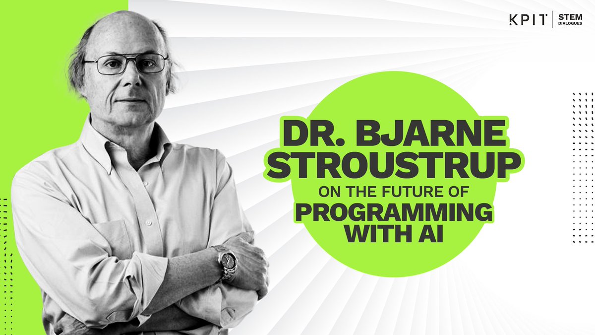 AI in coding: Partner or replacement? Dr. Bjarne Stroustrup talks future of coding in our KPIT STEM Dialogues. Watch this snippet from our latest episode. youtu.be/th2hrLnm_9M #bjarne #KPITSTEMDialogues #KPIT #STEMeducation