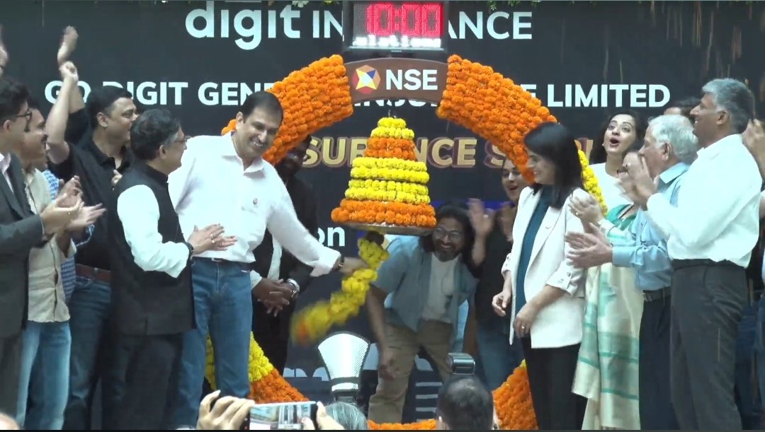 AjayRag3's tweet image. 🚨🚨Go Digit General Insurance made its stock market debut today.

The shares were listed at Rs 281.10 on the BSE, a 3.35% premium over its issue price of Rs 272. On the NSE, it opened at Rs 286, marking a 5.15% increase.
@ETtech

#godigitipo