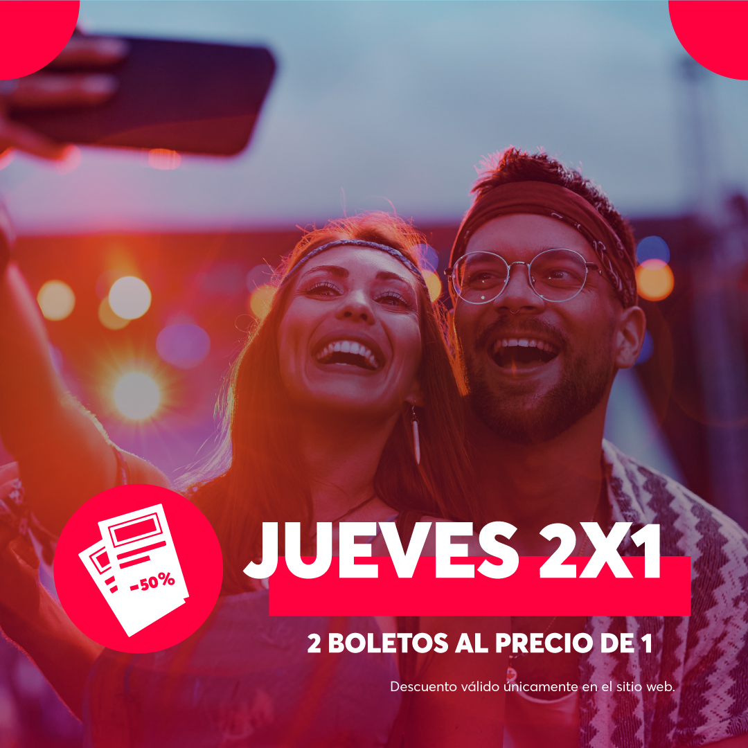 😎 ¡HOY es #Jueves2x1! Entra al siguiente link y descubre todos los eventos que tenemos para ti 🎶🎭 tkmx.link/Jueves2x1Tm