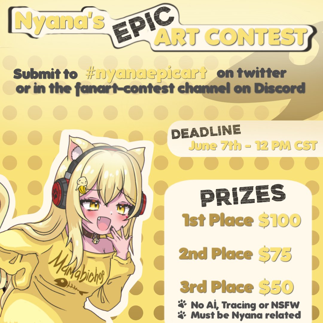 I have an art contest ! 
#nyanaepicart #vtuber