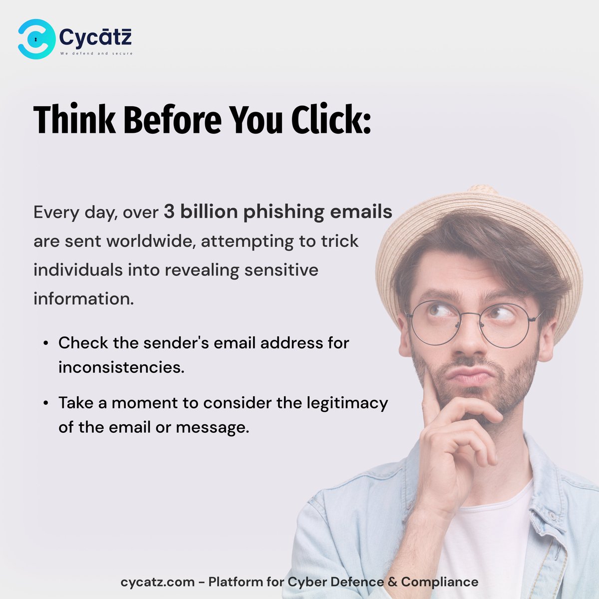 #CyCatz #Cybersecurity Think Before You Click:
 
#cyberawareness #cyberattack #breaches #databreaches #cybercrime #darkwebmonitoring #SurfaceWebMonitoring #mobilesecurity #emailsecurity #vendorriskmanagement #BrandMonitoring #empowering